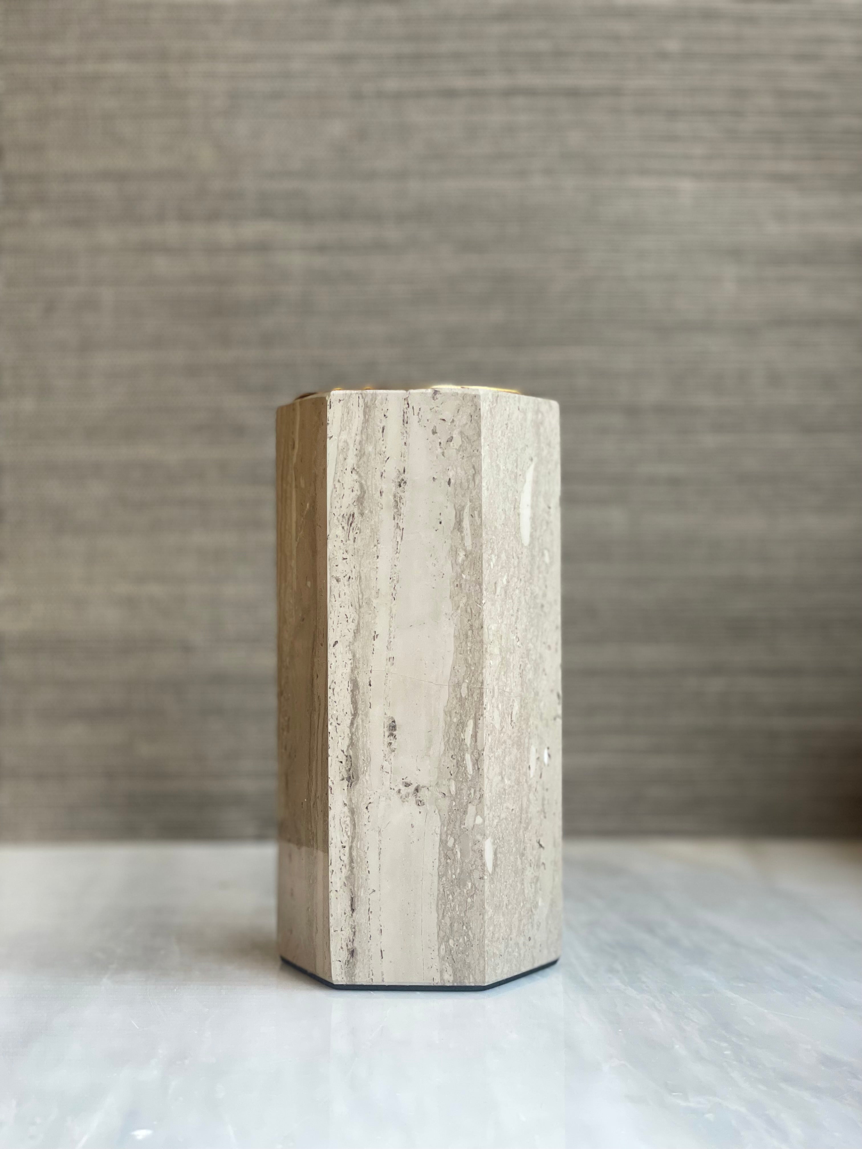 Luxe Hexagonal Marble Candle Stand (Small)