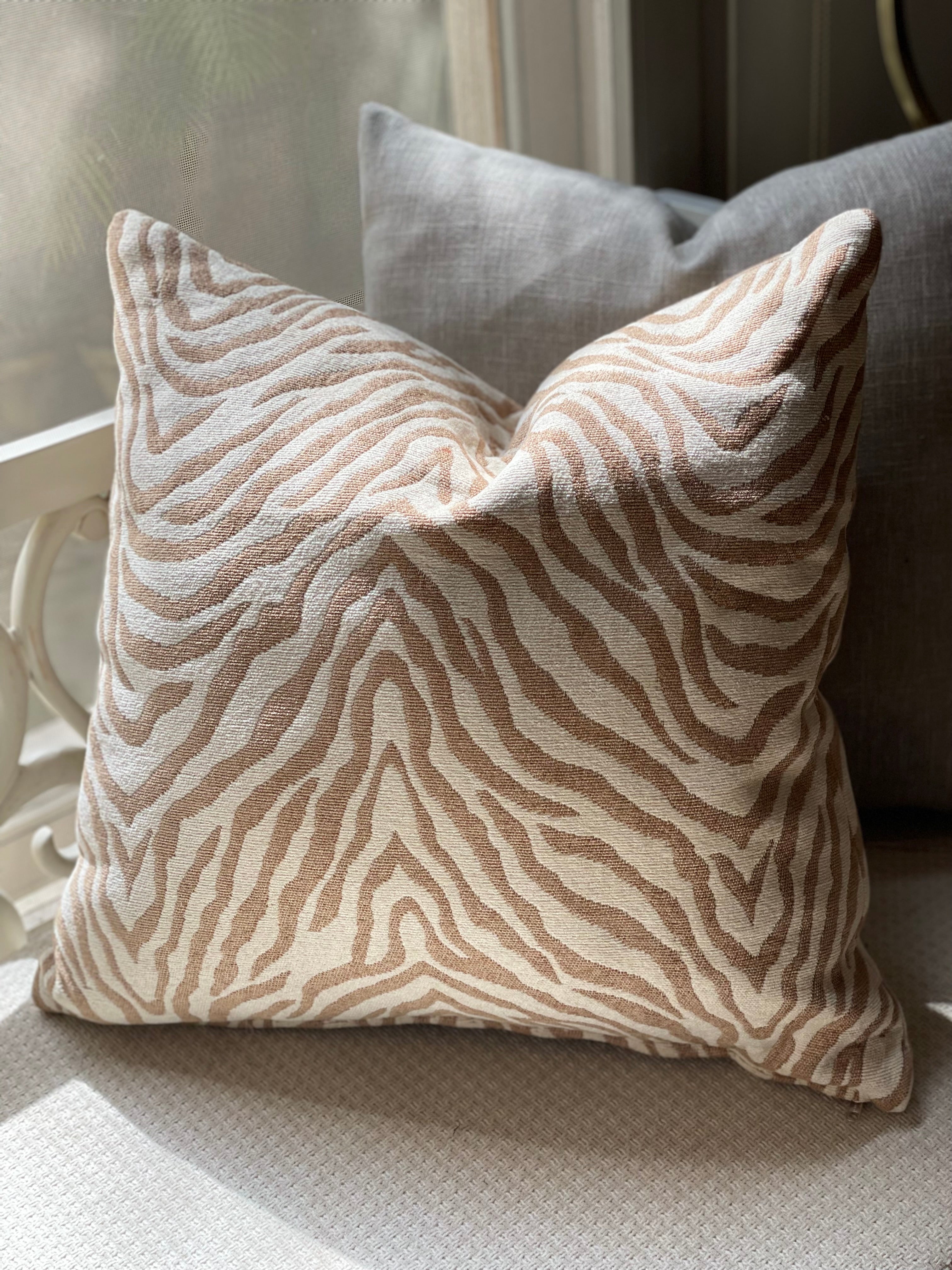 Zebra Cushion (Beige)